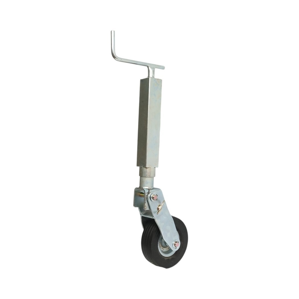 Roata de sprijin remorca rabatabila 230x75mm, tub patrat 70mm, reglabila 900-1180mm, sarcina maxima 272kg