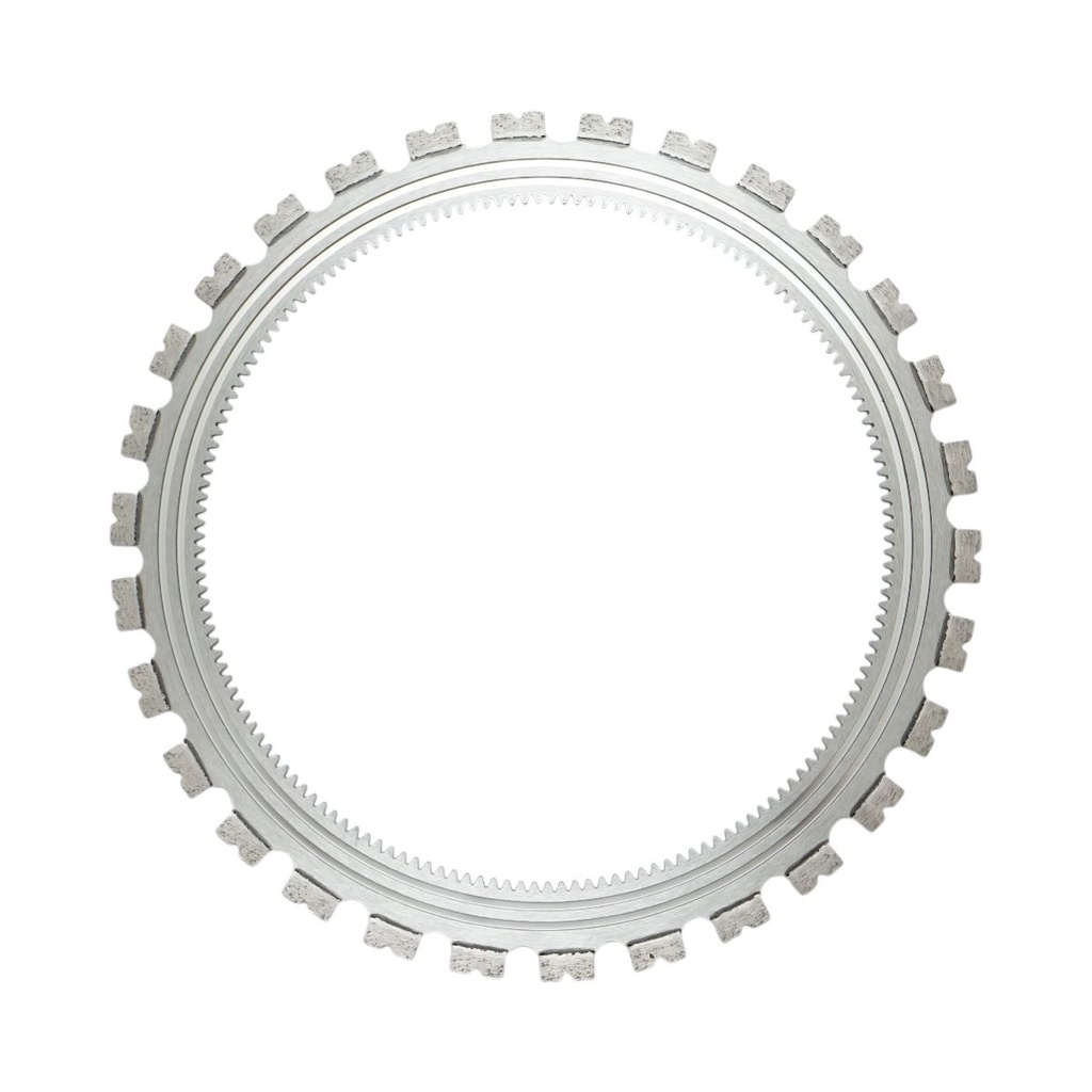 Disc inelar diamantat segmentat 410mm, 30 dinti, caneluri interioare antrenare pentru masina de taiat beton
