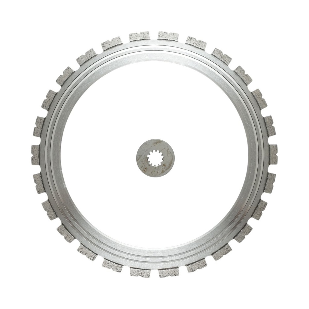 Disc inelar diamantat segmentat 400mm, 26 dinti, rola antrenare pentru masina de taiat beton