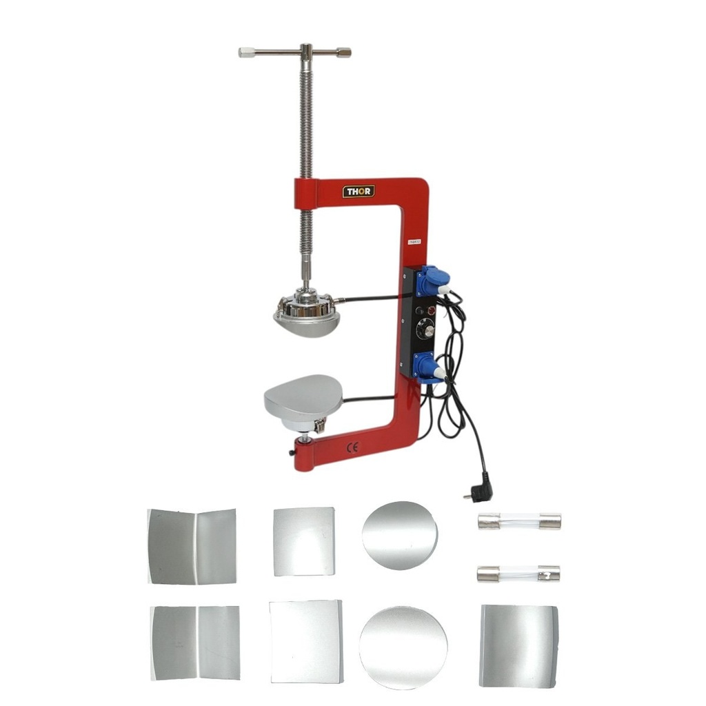 Dispozitiv electric vulcanizare anvelope la cald 2x500W, 220V, 7 adaptoare aluminiu, temperatura reglabila 0-180°C THOR