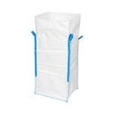 Sac big bag 95x95x165cm alb, capacitate 1500kg, tip U-Panel nelaminat, fund plan, top fusta 85cm