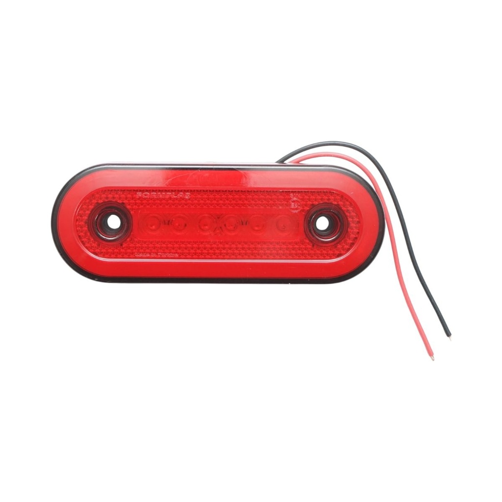Lampa gabarit laterala ovala LED NEON 12V-24V rosie 24 LED-uri 115x44x16mm
