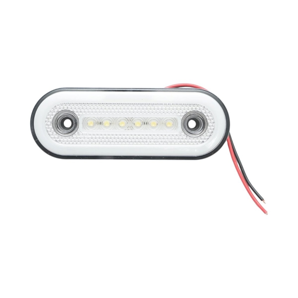 Lampa gabarit laterala ovala LED NEON 12V-24V alba 24 LED-uri 115x44x16mm