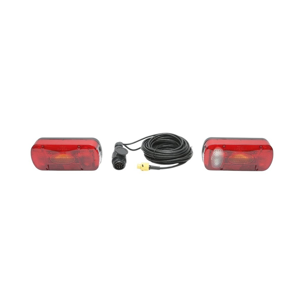 Set lampi remorca 12V universale cu 6 functii, cablaj 5.5m, fisa priza 13P 215x100x55mm