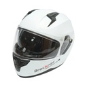Casca moto integrala alba cu viziera transparenta si ochelari de soare, marimea L Arcane White