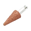 Piatra polizat anvelope abraziva conica 25x50mm, granulatie K36, tija hexagonala 3/8 inch