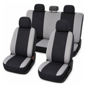 Set huse scaune auto universale gri-negru, material textil 8 piese