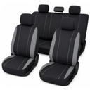 Set huse scaune auto universale negru-gri, material textil 8 piese