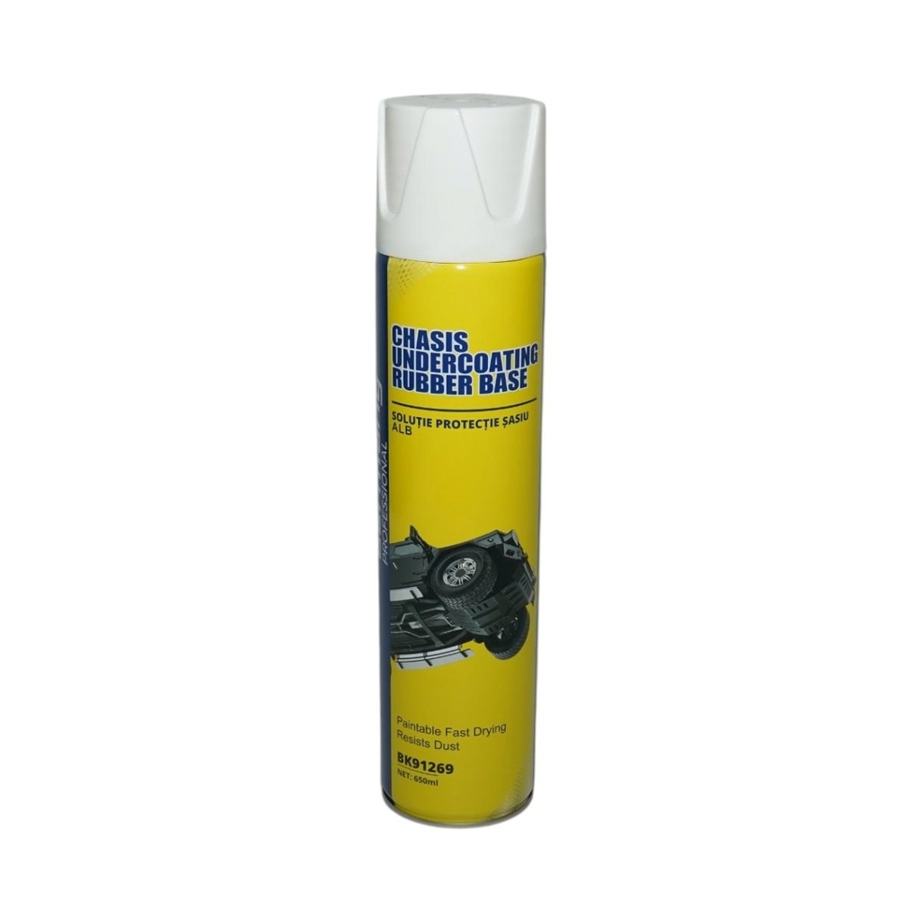 Spray anticoroziv protectie sasiu cauciucat alb 650ml