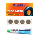 Set 16 petice vulcanizare rotunde 50mm + 1 tub adeziv 20ml pentru camere de aer Michel