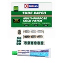 Set 19 petice vulcanizare dreptunghiulare 24x34mm, 6x32mm, 32x50mm, 45x75mm + 1 tub adeziv 20ml pentru camere de aer Michel