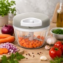 Tocator manual de legume cu sfoara, 3 lame inox, capacitate 500ml