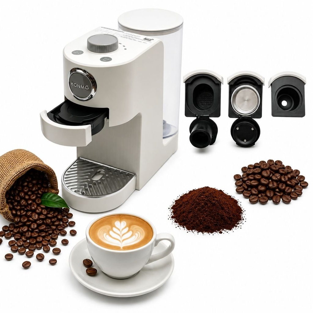 Espressor multifunctional 1350W, 220V, presiune 20 bar, rezervor apa 1.4L, cafea macinata, capsule Nespresso, Dolce Gusto