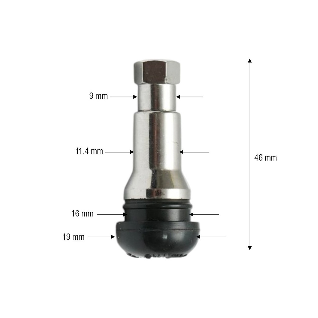 Valva roata auto tubeless premium TR413 45mm cromata