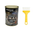 Vopsea email anticoroziva 3 in 1 negru pentru metal 2kg, direct pe rugina, pe baza de apa 2kg