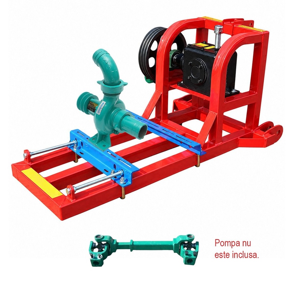 Cadru metalic pompa apa centrifuga WK85, WK86, WK87 cu suport motor, reductor, transmisie pe curea, prindere in 3 puncte si cardan inclus