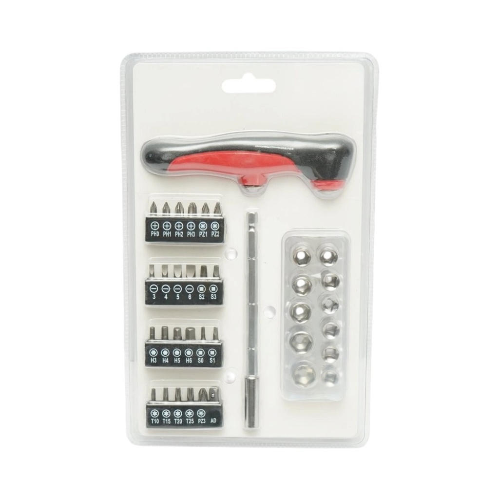 Set surubelnita cu chei tubulare 4-14mm si biti torx, imbus, PH, PZ, SL 37 piese Cr-V