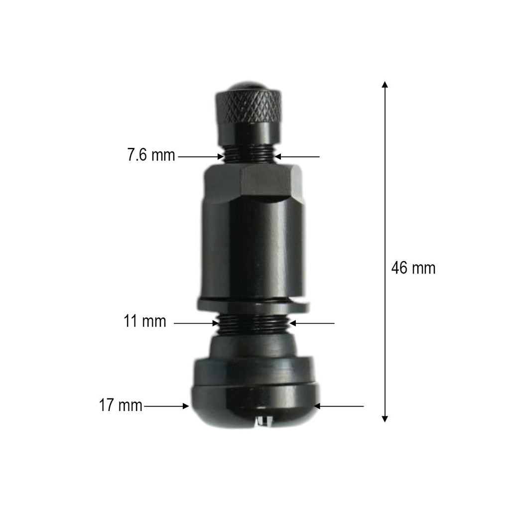 Valva mecanica roata tubeless neagra 46mm MS525