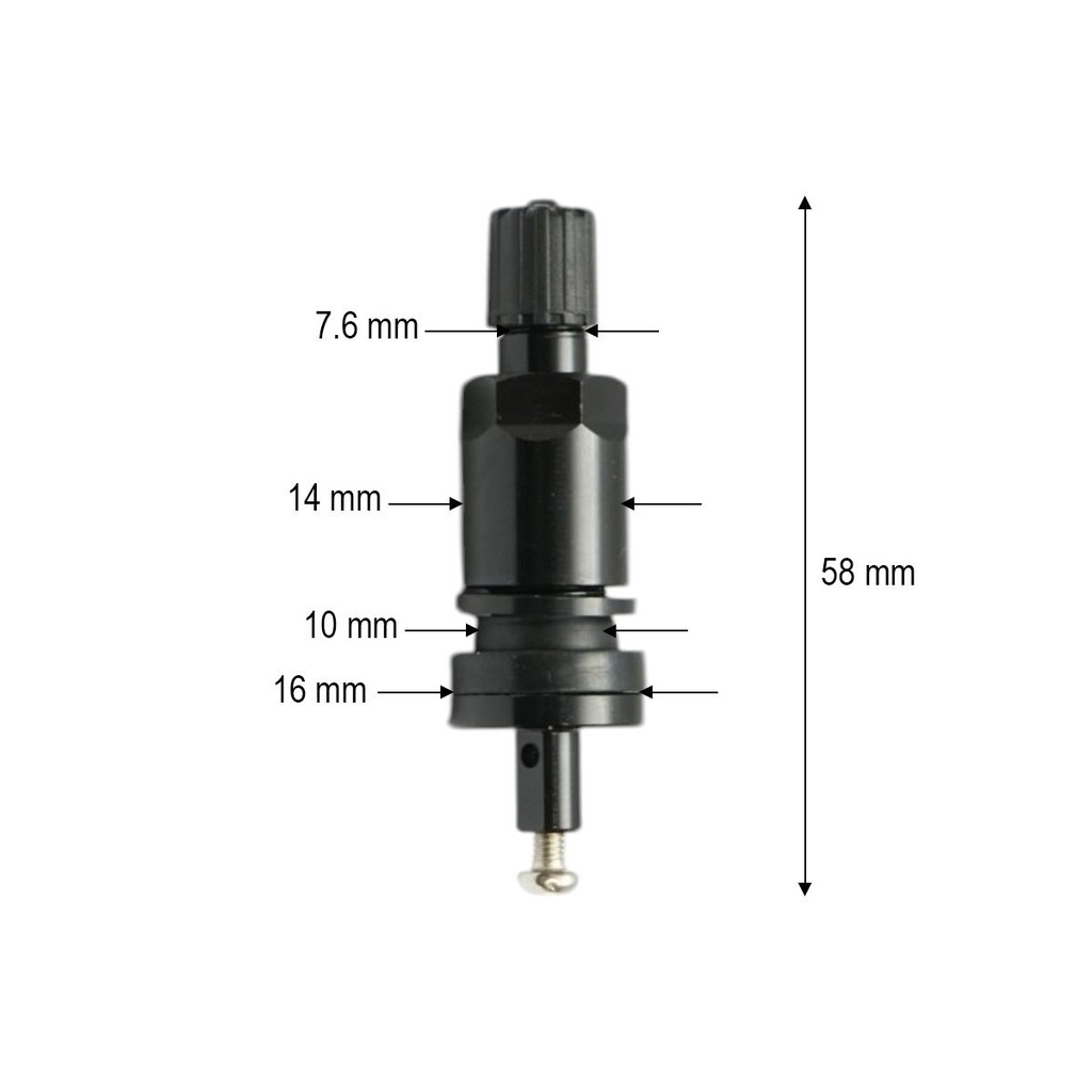 Valva roata tubeless neagra 58mm compatibila senzor TPMS-03