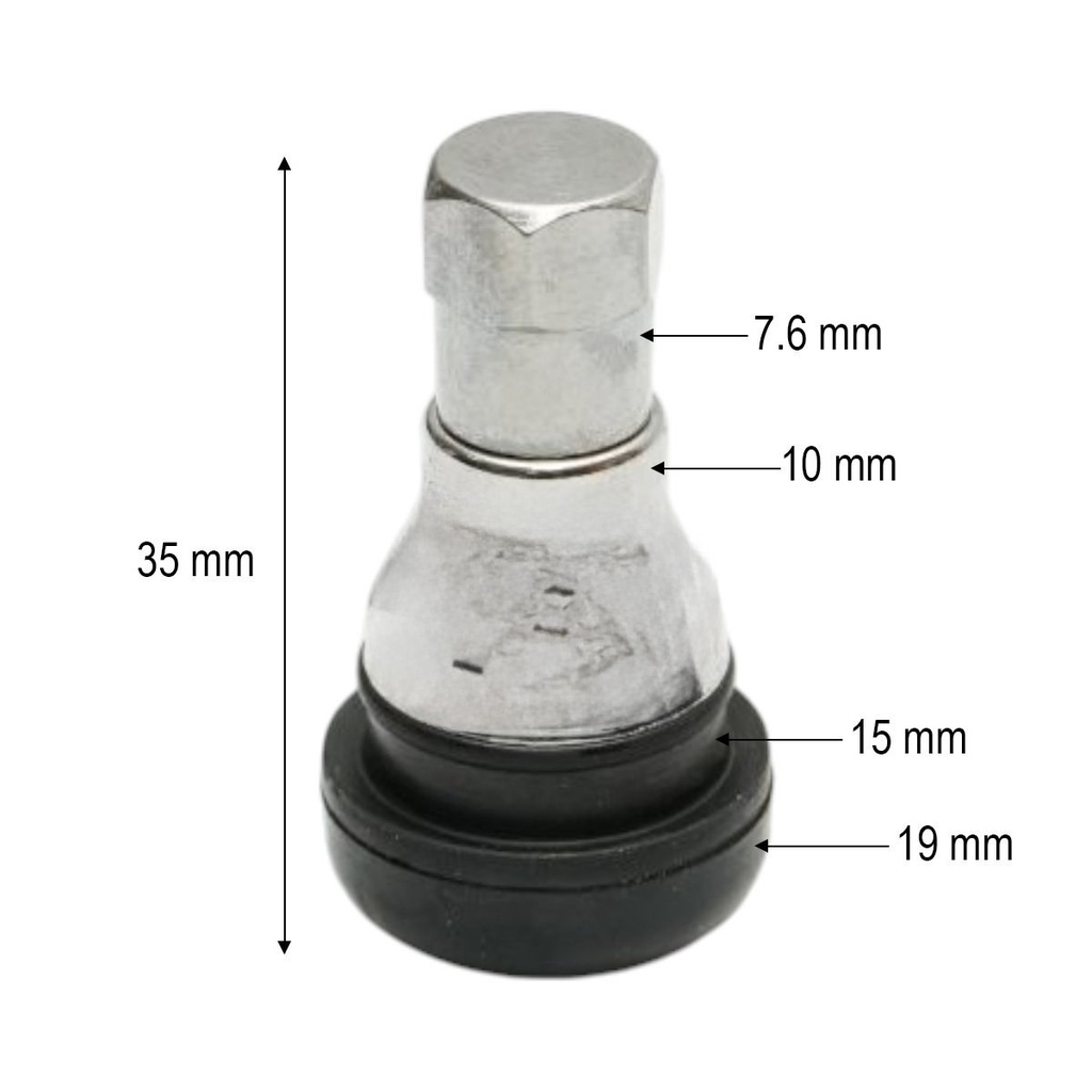 Valva roata auto tubeless 35mm premium EPDM TR412 cromata