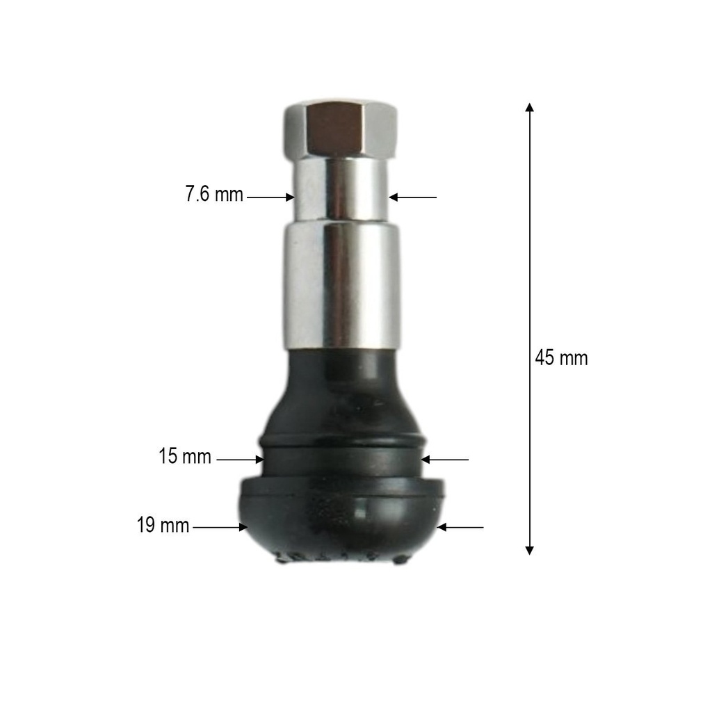 Valva roata auto tubeless 45mm premium EPDM TR413 cromata