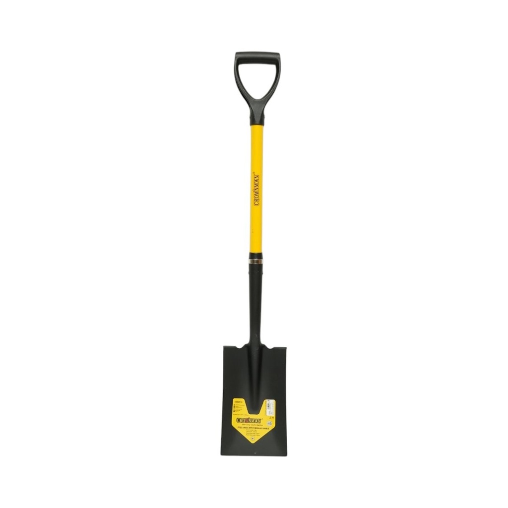 Lopata otel dreapta 175x285x1020mm, coada din fibra de sticla cu maner D Crownman