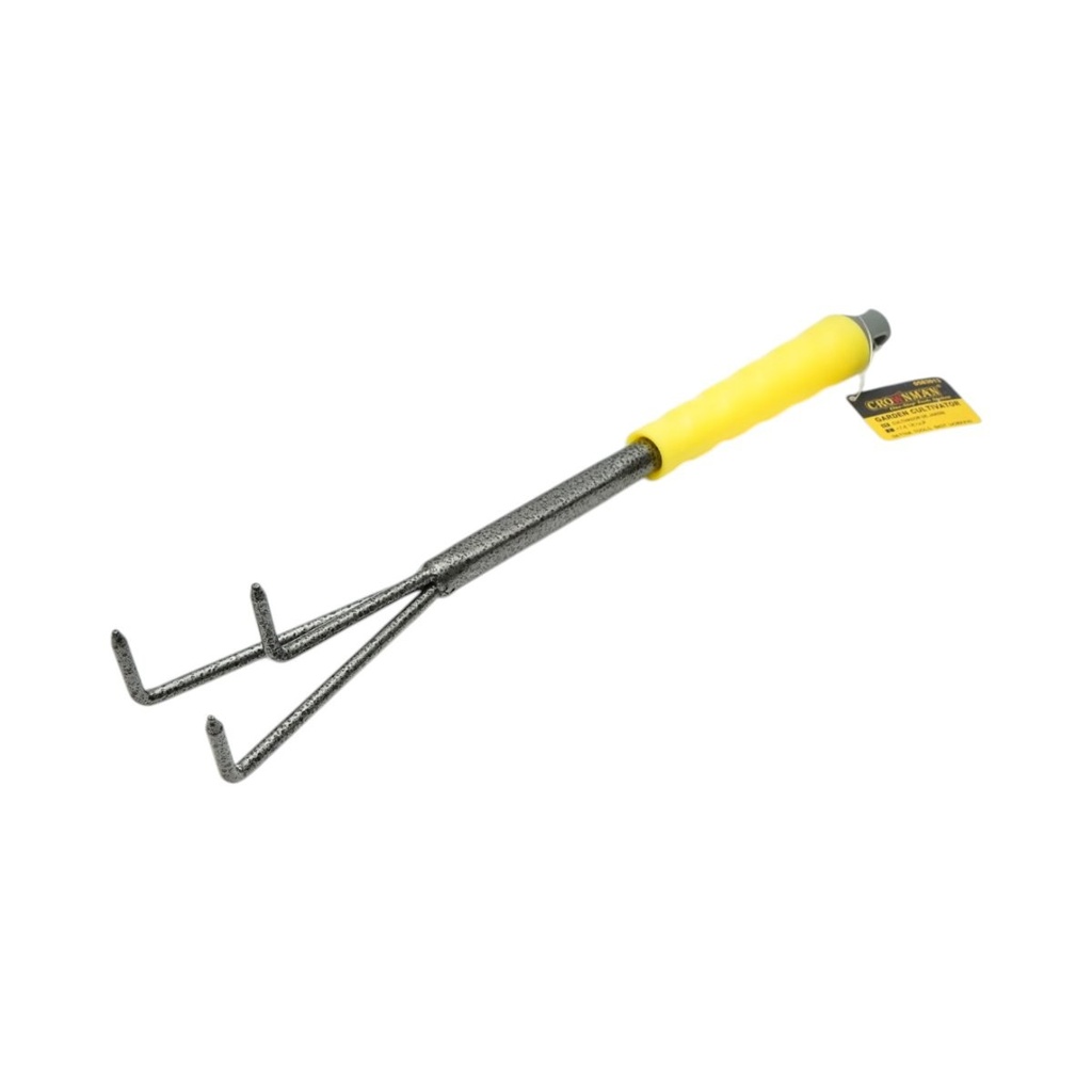 Cultivator gradina cu 3 gheare din otel carbon 65x370mm, maner ergonomic PP Crownman