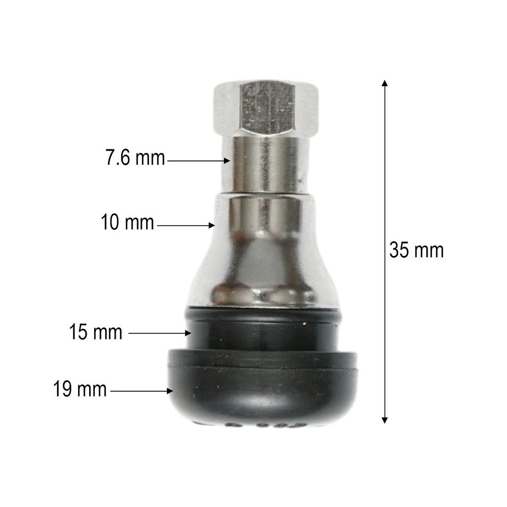 Valva roata auto tubeless 35mm premium EPDM TR412C cromata