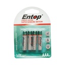 Baterie alcalina AAA 1.5V LR03 AM4 4 buc/set Entop