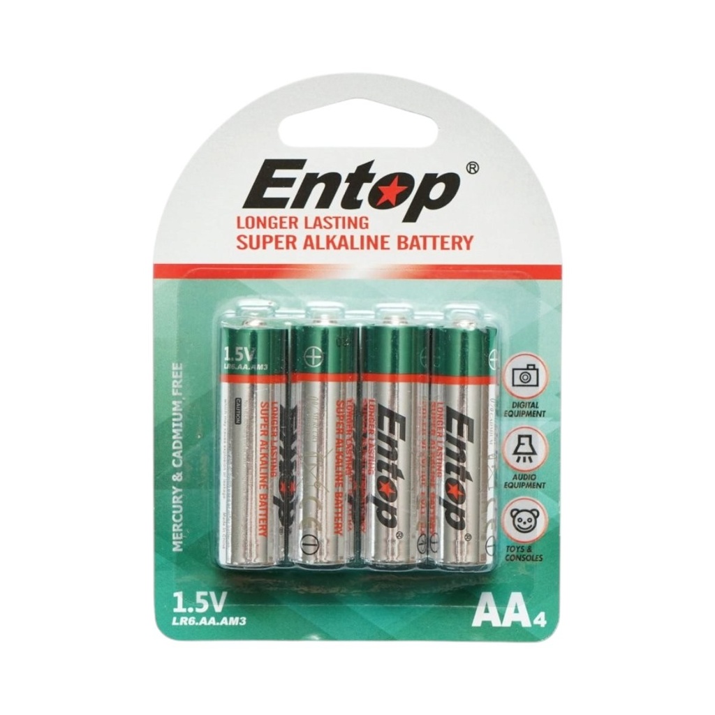 Baterie alcalina AA 1.5V LR6 AM3 4 buc/set Entop