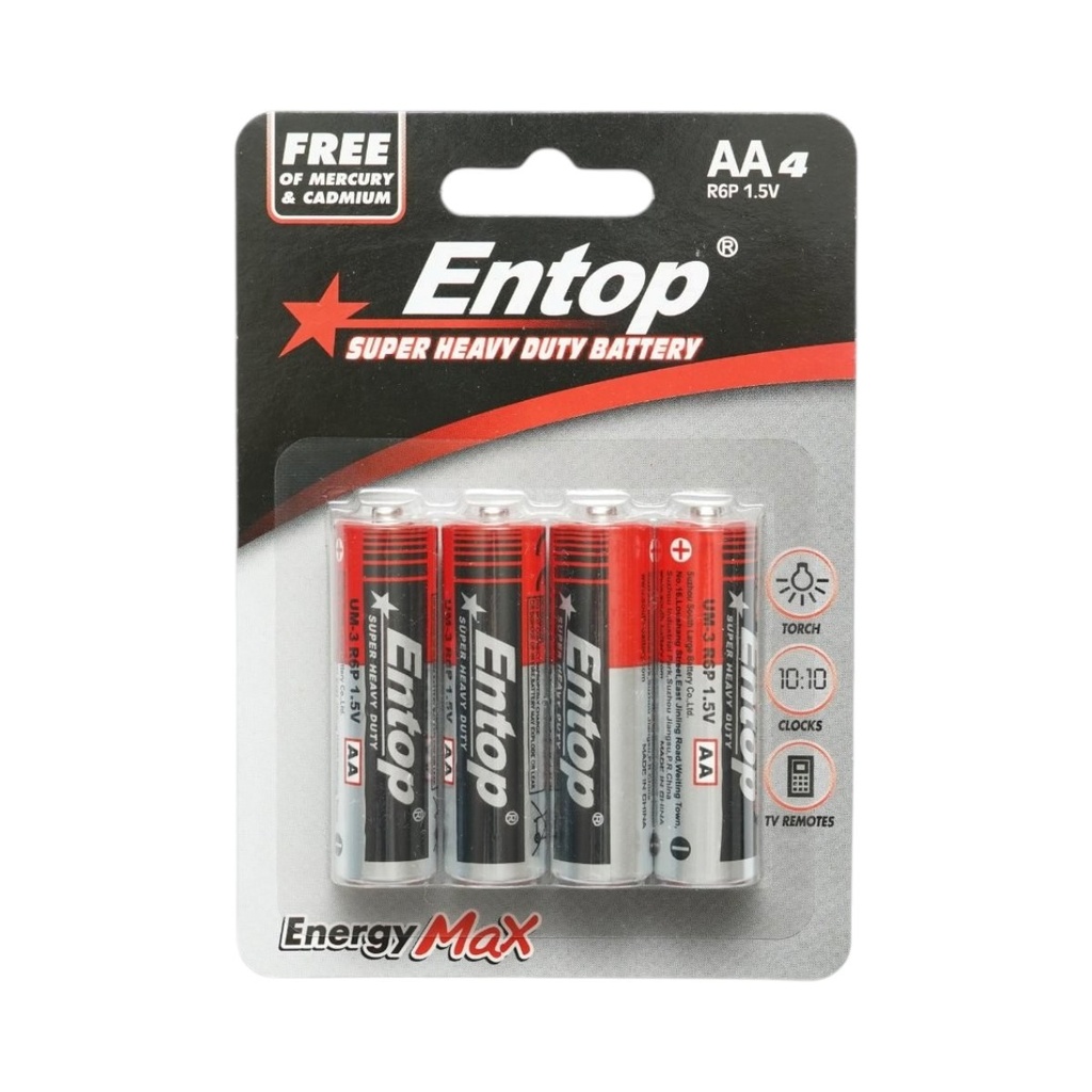 Baterie zinc-carbon AA 1.5V R6P UM-3 4 buc/set Super Heavy Duty EnergyMax Entop