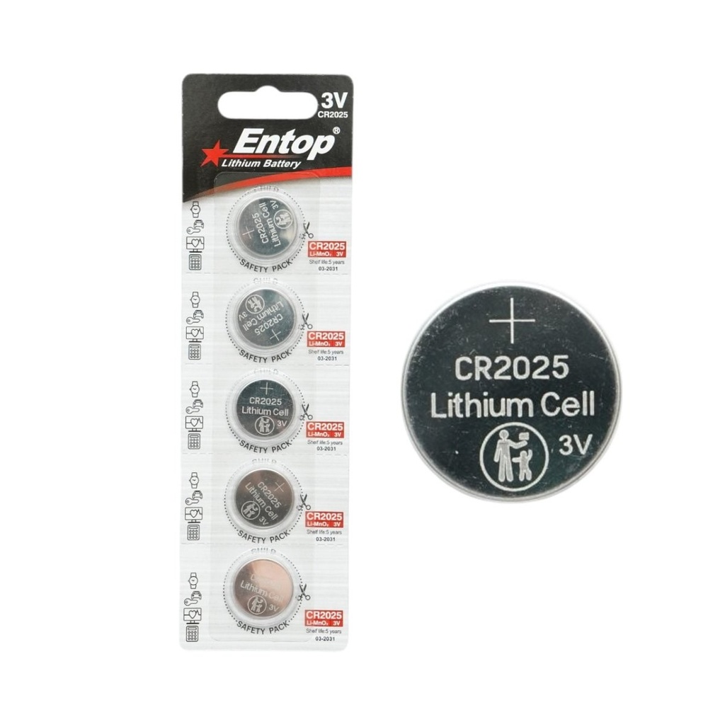 Baterie litiu CR2025 3V tip pastila 5 buc/set Entop