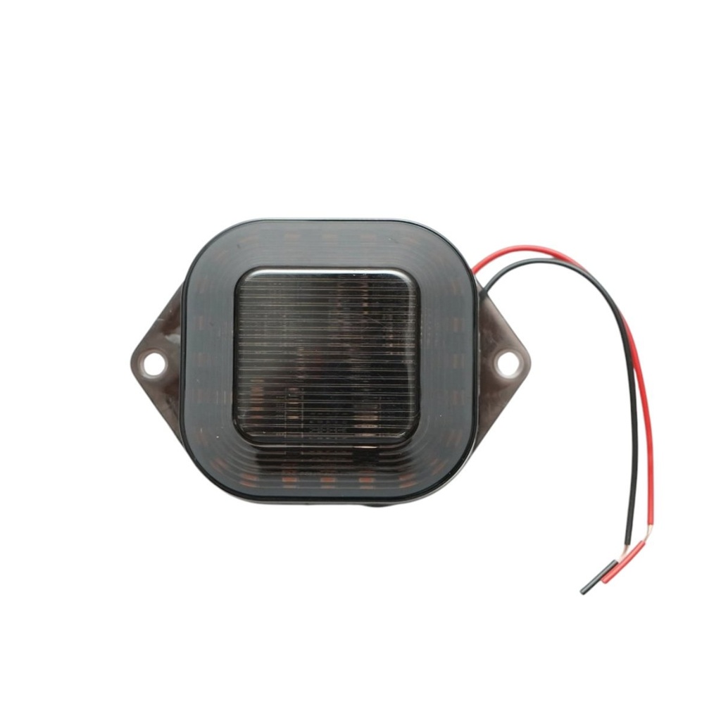 Lampa laterala LED patrata 12-24V, galben fumuriu, 24 LED-uri 60x60mm
