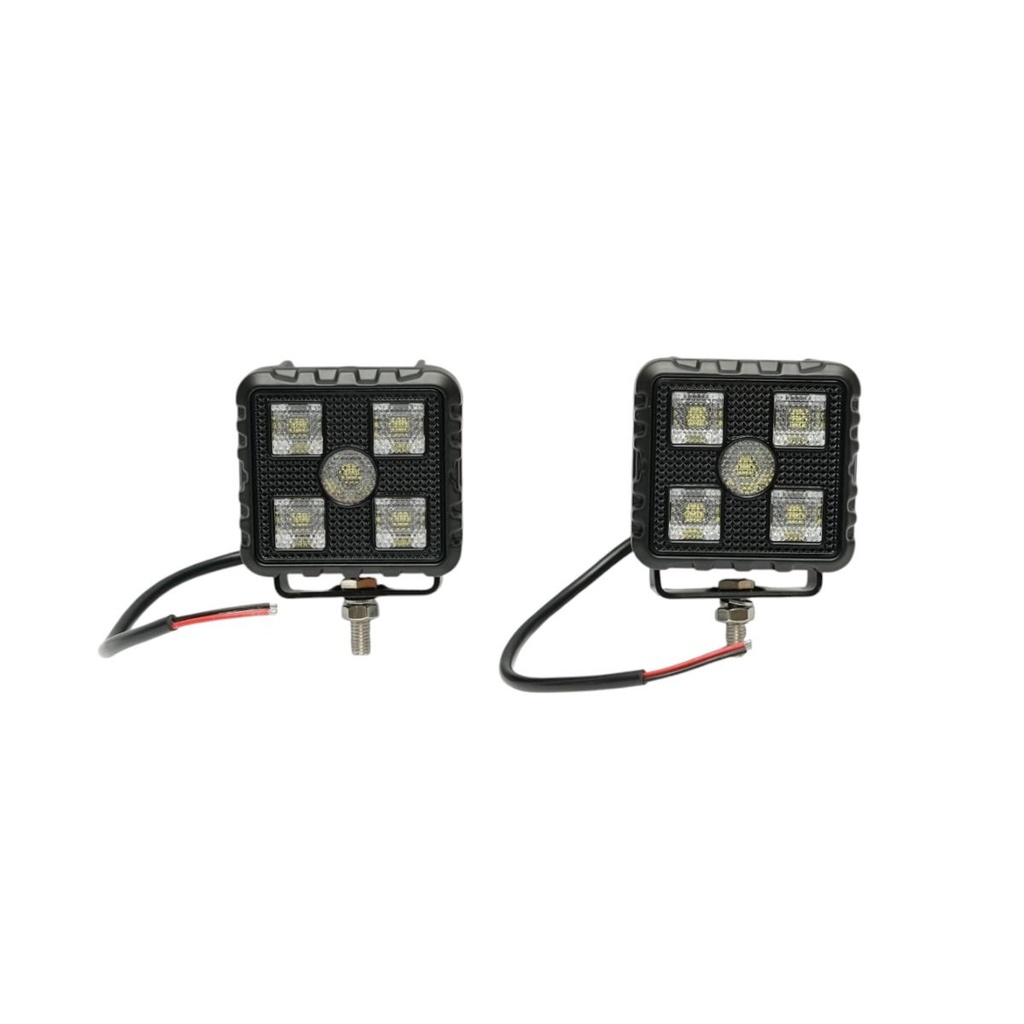 Set 2 proiectoare patrate LED 20W, 9-32V, 5700K, 2000lm, carcasa aluminiu 80x55x74mm IP67