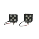 Set 2 proiectoare patrate LED 20W, 9-32V, 5700K, 2000lm, carcasa aluminiu 80x55x74mm IP67