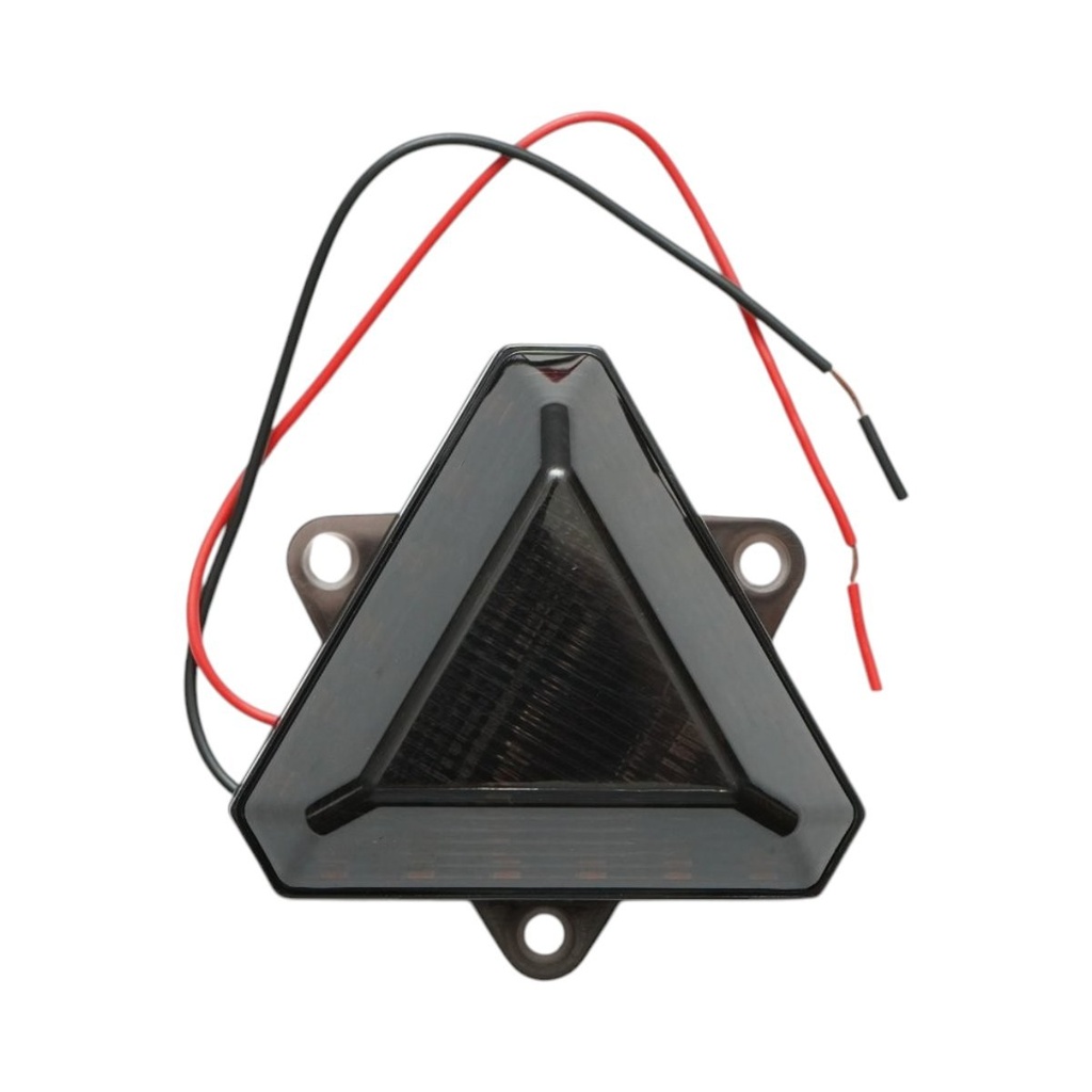 Lampa laterala LED triunghiulara 12-24V, galben fumuriu, 18 LED-uri 68x60mm