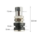 Valva roata tubeless metalica cromata 32.5mm VAMD161 32.5mm pentru motociclete, scutere si trotinete
