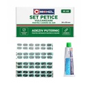 Set 48 petice vulcanizare ovale 24x35mm + 1 tub adeziv 20ml pentru camere de aer M-48 Michel