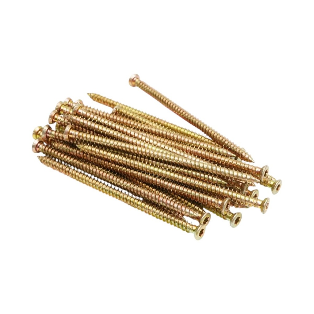 Surub montaj usi-ferestre 7.5x132mm, torx TX30, otel zincat galben 100 buc/cutie