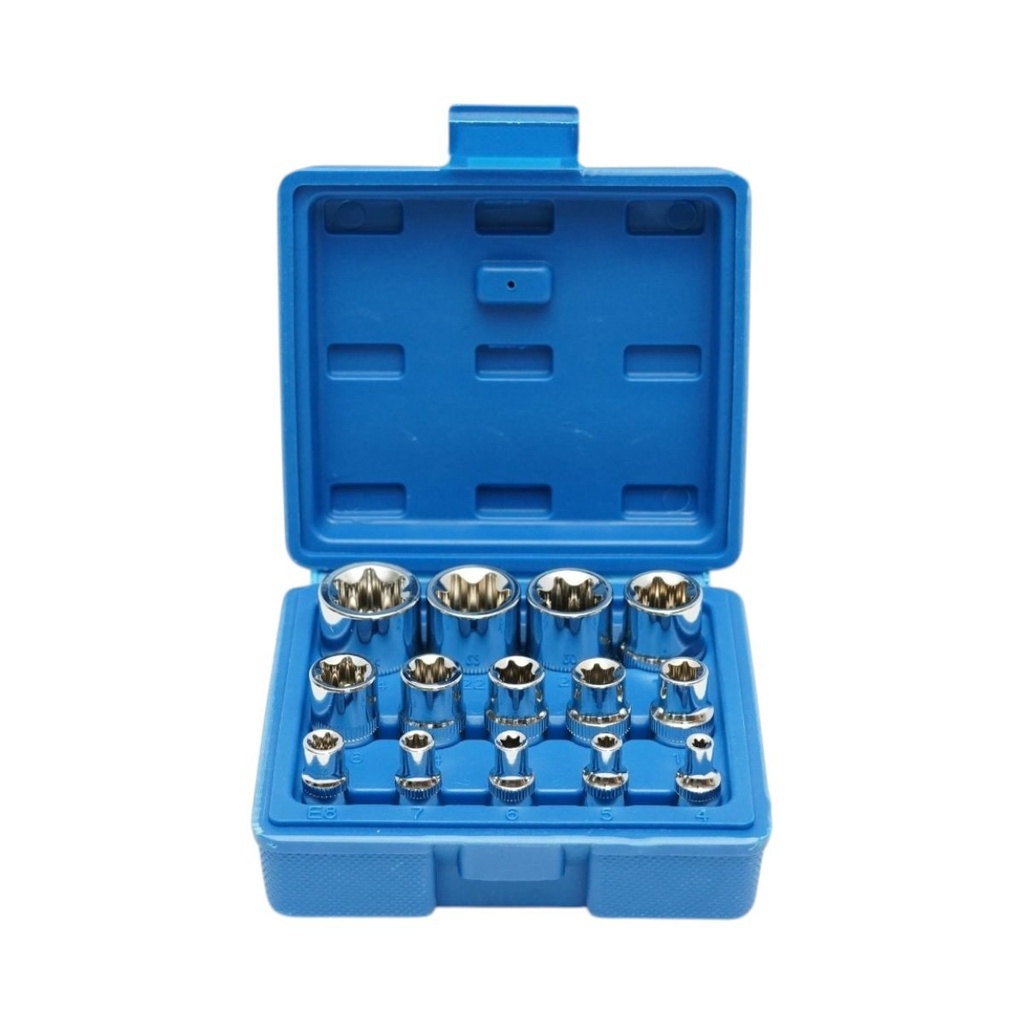 Trusa chei tubulare E-Torx E4-E24 Cr-V 14 piese