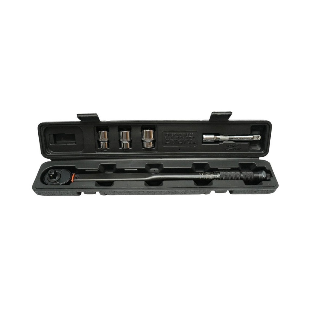 Set cheie dinamometrica 1/2, cuplu strangere 28-210 Nm, 3 tubulare 17-19-21mm, prelungitor 125mm 5 piese