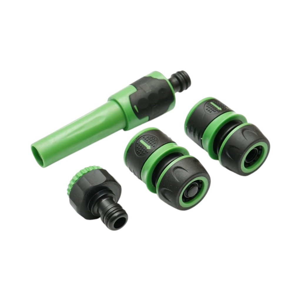 Set duza de stropit reglabila cu adaptor robinet 1/2-3/4 inch, 2 conectori rapizi pentru furtun gradina 1/2 inch