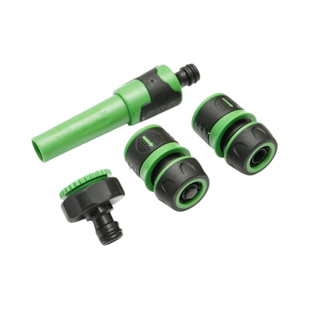 Set duza de stropit reglabila cu adaptor robinet 3/4-1 inch, 2 conectori rapizi pentru furtun gradina 1/2 inch