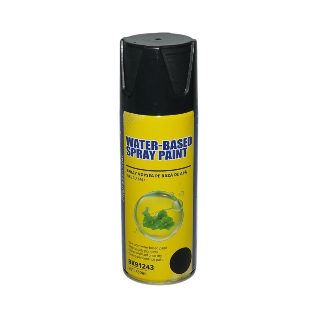 Spray vopsea negru mat pe baza de apa 450ml