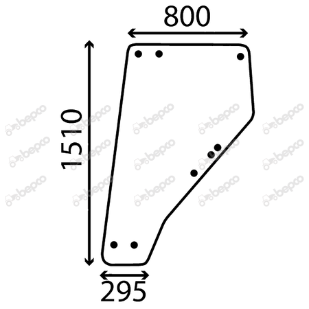 DOOR WINDOW FLAT - NON-TINTED
