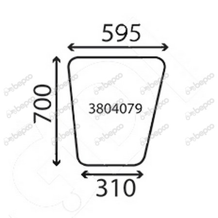 LOWER DOOR WINDOW FLAT - NON-TINTED