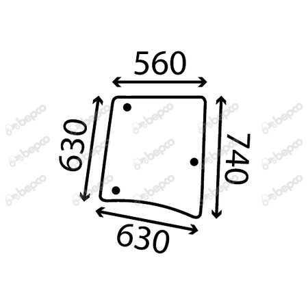 OPENING SIDE WINDOW RIGHT - CURVED - TINTED