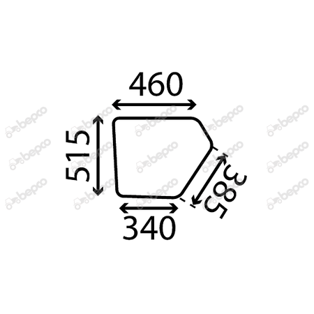 LOWER DOOR WINDOW FLAT - NON-TINTED