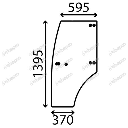 DOOR WINDOW LH - CURVED - TINTED