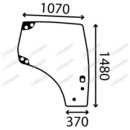 DOOR WINDOW RIGHT - CURVED - TINTED